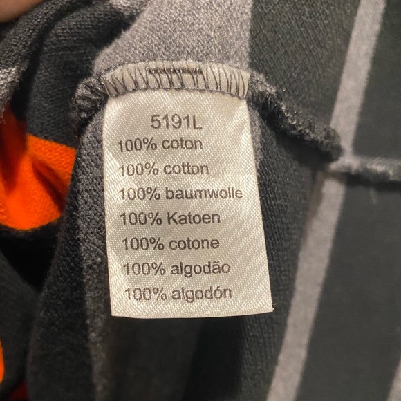 Lacoste Black, Gray, and Orange Striped Polo - Picture 6 of 8